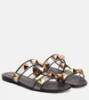 Valentino Roman Stud Pvc And Leather Slides In Brown