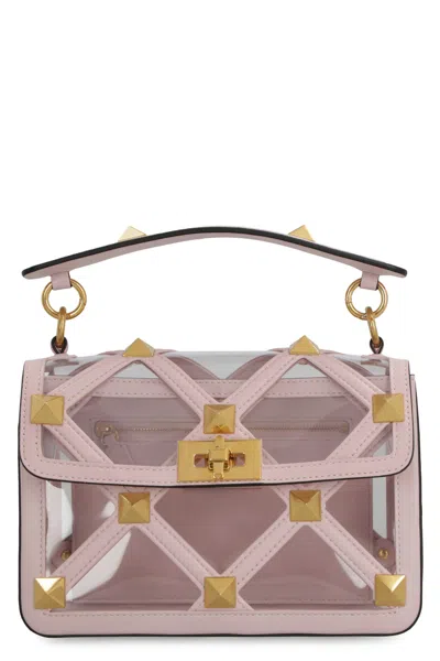 Valentino Garavani Roman Stud Pvc Handbag In Pink