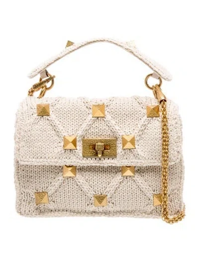 Pre-owned Valentino Garavani Roman Stud Roman Stud Knit Small In Neutrals