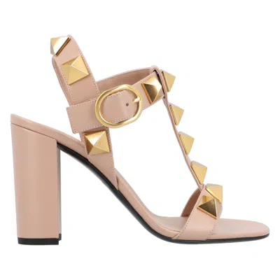 Valentino Garavani Roman Stud Sandals In Cannelle Roses.