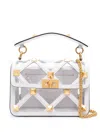 Valentino White Leather Roman Stud Bag Transparent In White