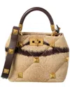 Valentino Roman Stud The Handle Small Canvas Shoulder Bag