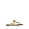 Valentino Garavani Roman Stud Flat Sandals With Signature Detailing In Gold