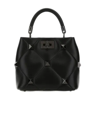 Valentino Garavani Roman Stud Tote Bag In Black