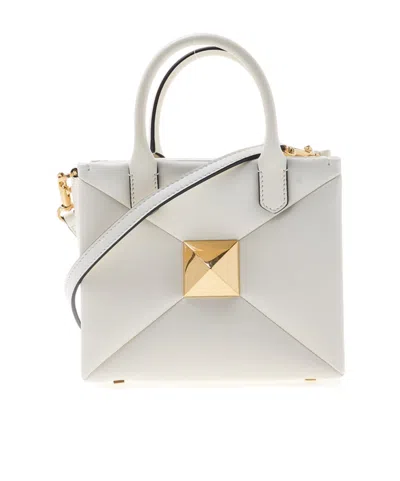 Valentino Garavani Roman Stud Tote Bag In Ivory