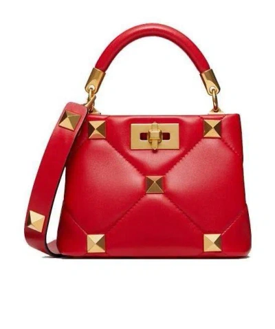 Valentino Garavani Roman Stud Tote Bag In Red