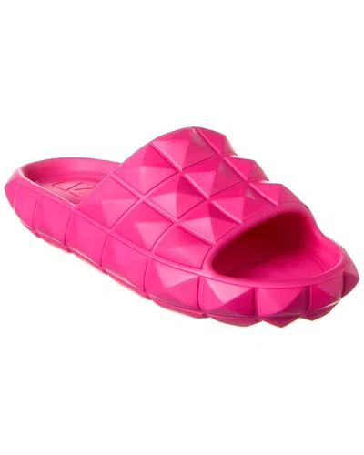 Valentino Garavani Roman Stud Turtle Slide Sandals In Pink