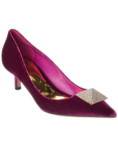 Valentino Garavani Valentino Roman Stud Velvet Pump In Pink