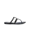Valentino Rockstud T-strap Flat Slide Sandals