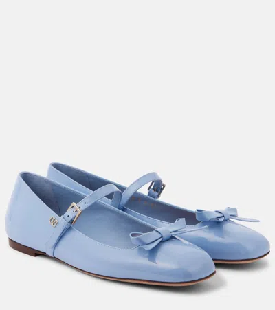 Valentino Garavani Romance Bow Ballet Flats In Blau