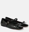 Valentino Romance Patent Bow Mary Jane Ballerina Flats In Schwarz