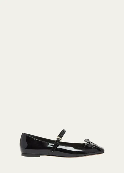 VALENTINO GARAVANI ROMANCE PATENT BOW MARY JANE BALLERINA FLATS