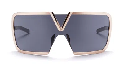 Valentino Romask - Rose Gold / Black Sunglasses In Black/rose Gold