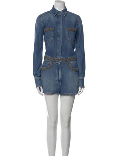 Pre-owned Valentino Romper In Blue