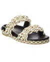 Valentino Rope & Leather Sandal In Black