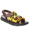 Valentino Rope & Leather Sandal In Multi