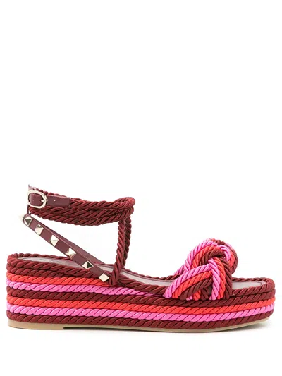 Valentino Garavani Rope-detail Platform-sole Sandals In Multi