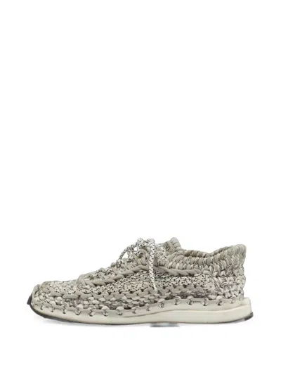 Pre-owned Valentino Garavani Rope Lace-up Sneakers In Grey