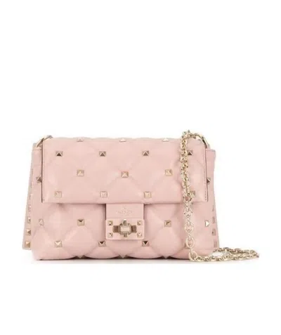 Valentino Garavani Rose Candystud Small Shoulder Bag In Nude