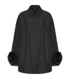 Valentino "micro Faille Overshirt With In Black