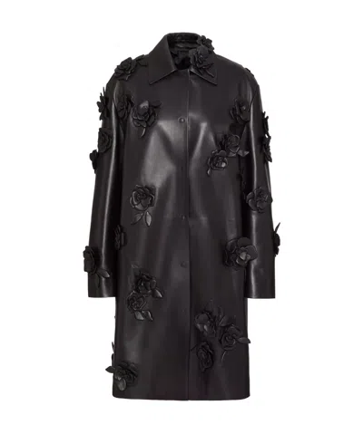 VALENTINO ROSE EMBROIDERED COAT