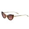 Valentino Rose Gradient Cat Eye Ladies Sunglasses Vls-102 C 50 In Brown