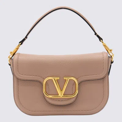 Valentino Garavani Rose Leather Alltime Shoulder Bag In Powder