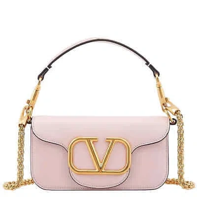 Pre-owned Valentino Garavani Valentino Rose Quartz Calfskin Loco Small Shoulder Bag 3w0b0k53zxl 16q