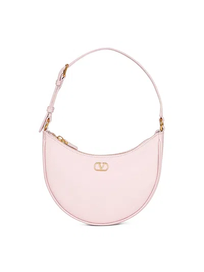 Valentino Garavani Rose Quartz Vlogo Signature Mini Hobo Bag In Pink
