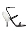 Valentino Archive Roserouche 100 Leather Sandals In Black