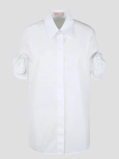 Valentino Roses Poplin Shirt In White