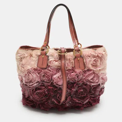 Pre-owned Valentino Garavani Rosier Multicolor Satin And Patent Leather Tote