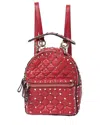 Valentino Rosso Nappa Leather Quilted Mini Rockstud Spike Backpack (authentic  Pre-loved) In Red