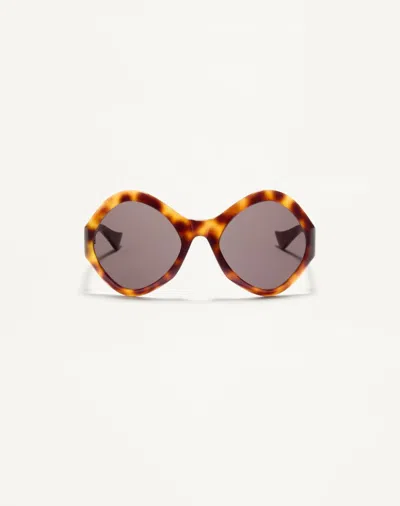 Valentino Garavani Valentino Round Acetate Eyewear Unisex Havana/grey 61