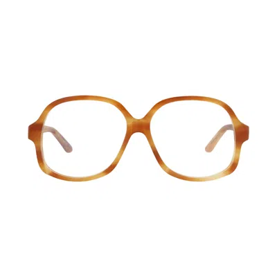 Pre-owned Valentino Garavani Valentino Round Acetate Optical Frames 'havana/transparent' | Brown | Men's Size Onesize