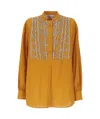Valentino Lace-embellished Shirt In Orange