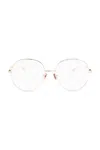 Valentino Round-frame Glasses In White
