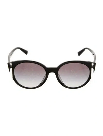 Pre-owned Valentino Round Gradient Sunglasses In Black