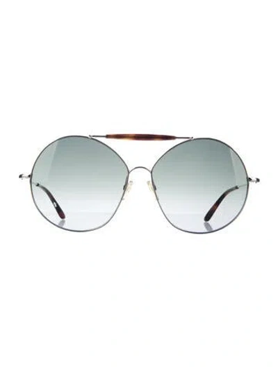 Pre-owned Valentino Round Gradient Sunglasses In Brown