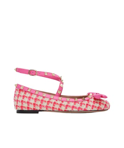 Valentino Garavani Round Head Ballet Shoes In Pink