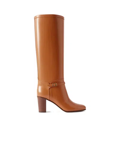 Valentino Garavani Pattie Calfskin Boot 75mm Woman Roasted Pecan 41.5 In Brown