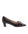 Valentino Bowow 45 Laminated Leather Pumps In Black