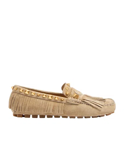 VALENTINO GARAVANI VALENTINO GARAVANI ROCKSTUD PLASTER CASTER SQUARE TOE LOAFERS