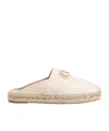 Valentino Vlogo 25 Embellished Textured-leather Espadrille Mules In White