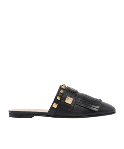 Valentino Garavani Round Head Slippers In Black