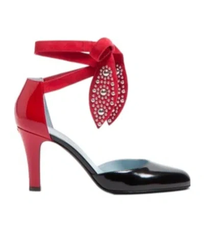 VALENTINO GARAVANI FOLIEFOLIAGE PUMPS IN ABRASIVE CALFSKIN 85MM