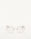 Valentino Round Metal Frame Unisex Gold 48 In Gold