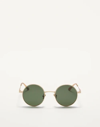 Valentino Garavani Valentino Round Metal Frame Unisex Gold/green 48