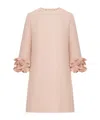 Valentino Crepe Couture Floral Detailed Mini Dress In Pink
