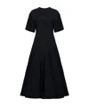 Valentino Bow-embellished Short-sleeved Dress In Black